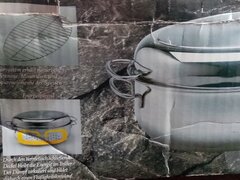 Vas inox +capac 13L, 2in1, multifunctional: cratita, tigaie, caserola, oala